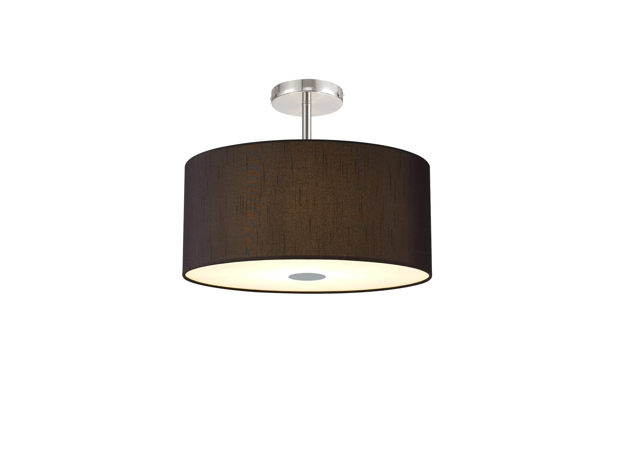 Baymont 40cm, Drop Flush 5 Light Polished Chrome, Black/White, Frosted Diffuser DK0487  Deco Baymont CH BL